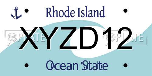 XYZD12 Rhode Island License Plate