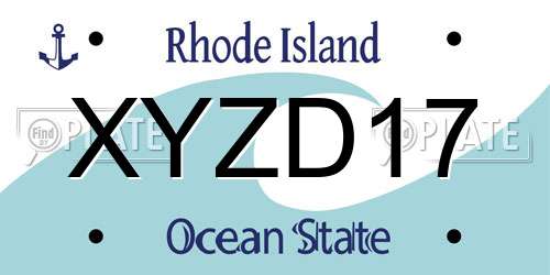 XYZD17 Rhode Island License Plate