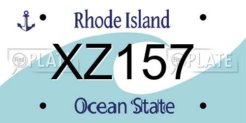 XZ157 Rhode Island License Plate
