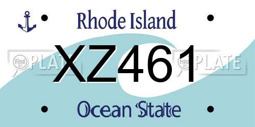 XZ461 Rhode Island License Plate
