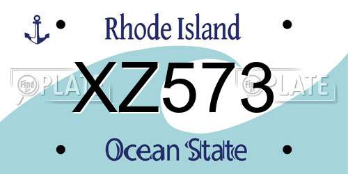 XZ573 Rhode Island License Plate