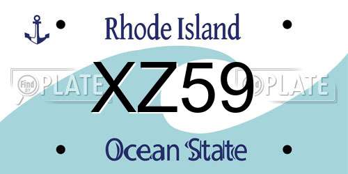 XZ59 Rhode Island License Plate