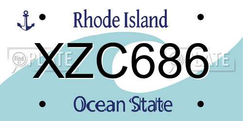 XZC686 Rhode Island License Plate