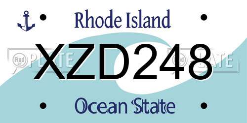 XZD248 Rhode Island License Plate