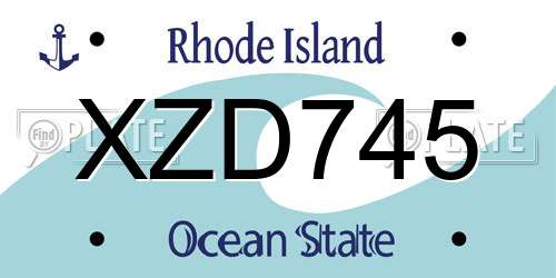 XZD745 Rhode Island License Plate