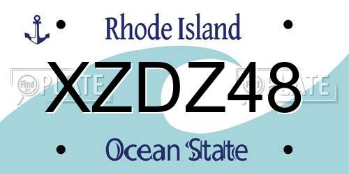 XZDZ48 Rhode Island License Plate