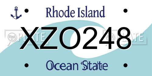 XZO248 Rhode Island License Plate