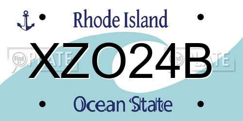 XZO24B Rhode Island License Plate