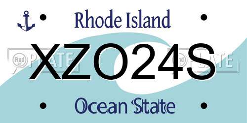 XZO24S Rhode Island License Plate