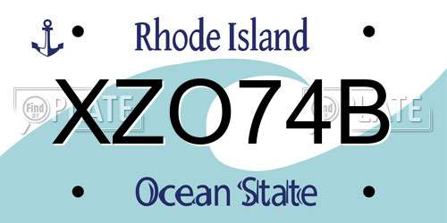 XZO74B Rhode Island License Plate