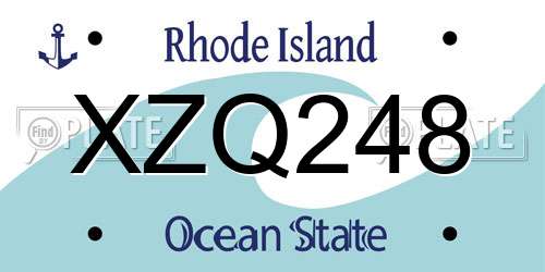XZQ248 Rhode Island License Plate