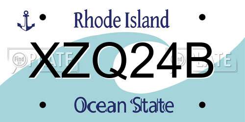 XZQ24B Rhode Island License Plate