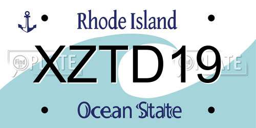 XZTD19 Rhode Island License Plate