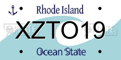 XZTO19 Rhode Island License Plate