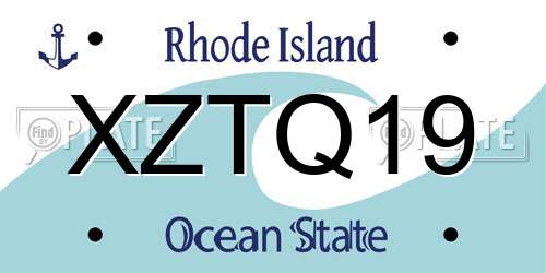 XZTQ19 Rhode Island License Plate