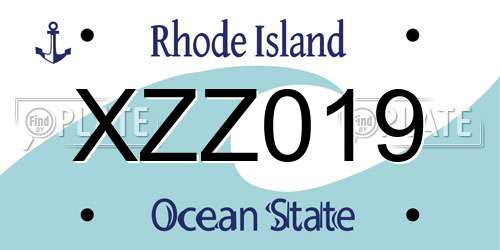 XZZ019 Rhode Island License Plate