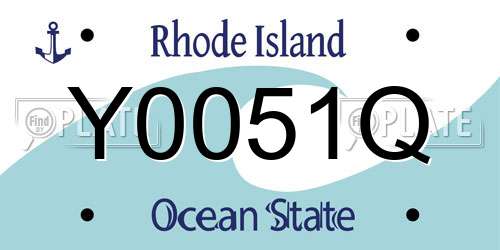 Y0051Q Rhode Island License Plate