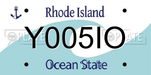 Y005IO Rhode Island License Plate