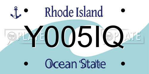Y005IQ Rhode Island License Plate