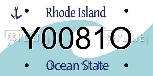 Y0081O Rhode Island License Plate