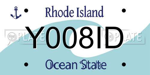 Y008ID Rhode Island License Plate