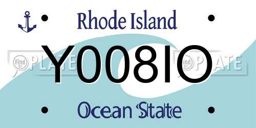 Y008IO Rhode Island License Plate