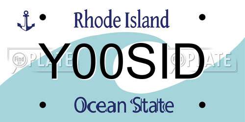 Y00SID Rhode Island License Plate