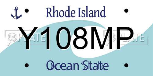 Y108MP Rhode Island License Plate