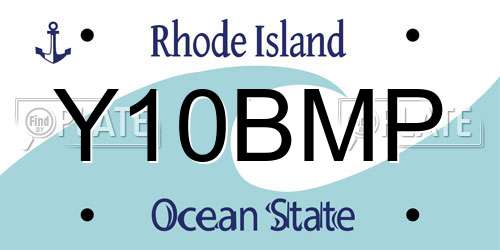 Y10BMP Rhode Island License Plate