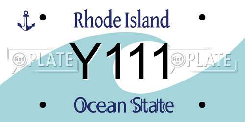Y111 Rhode Island License Plate