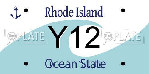 Y12 Rhode Island License Plate