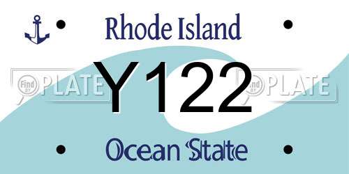 Y122 Rhode Island License Plate