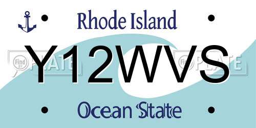 Y12WVS Rhode Island License Plate