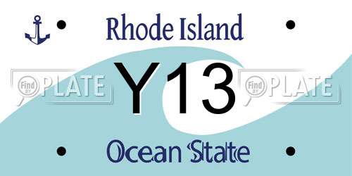 Y13 Rhode Island License Plate