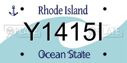 Y1415I Rhode Island License Plate