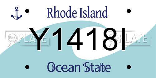 Y1418I Rhode Island License Plate