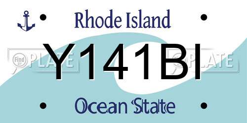 Y141BI Rhode Island License Plate