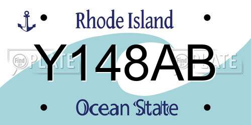 Y148AB Rhode Island License Plate