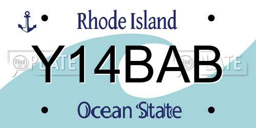 Y14BAB Rhode Island License Plate