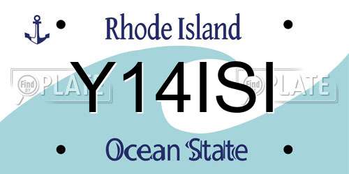 Y14ISI Rhode Island License Plate