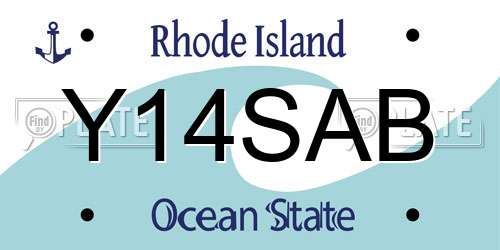 Y14SAB Rhode Island License Plate