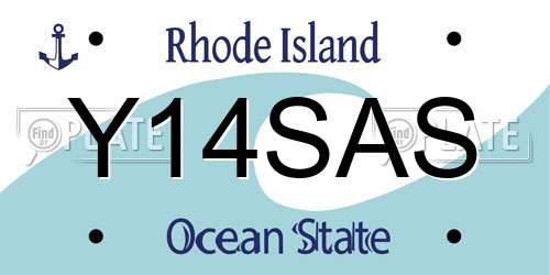 Y14SAS Rhode Island License Plate