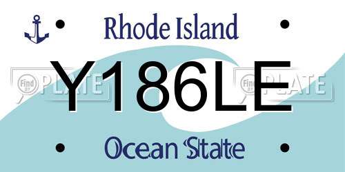 Y186LE Rhode Island License Plate