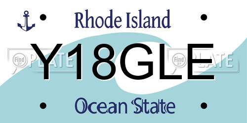 Y18GLE Rhode Island License Plate