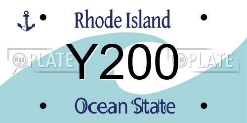 Y200 Rhode Island License Plate