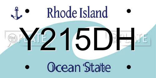 Y215DH Rhode Island License Plate