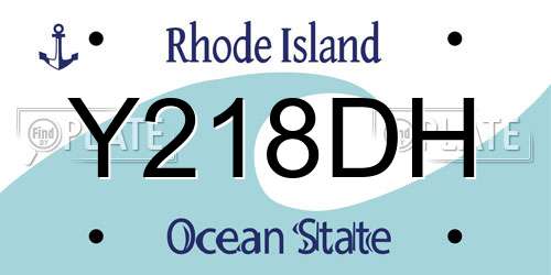 Y218DH Rhode Island License Plate