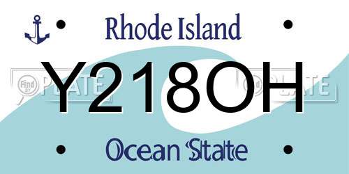 Y218OH Rhode Island License Plate