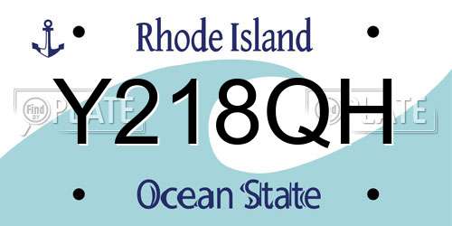Y218QH Rhode Island License Plate