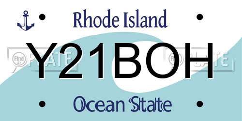 Y21BOH Rhode Island License Plate